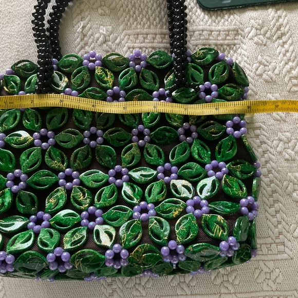 Handmade women‘s bag, one of kind, green and purple color.Brand new. - Picture 4 of 6